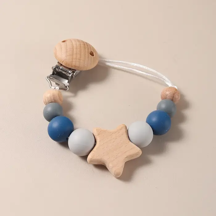 Chaîne de sucette étoile, clip de sucette perlé, porte-sucette Anti-perte pour bébés, nourrissons et