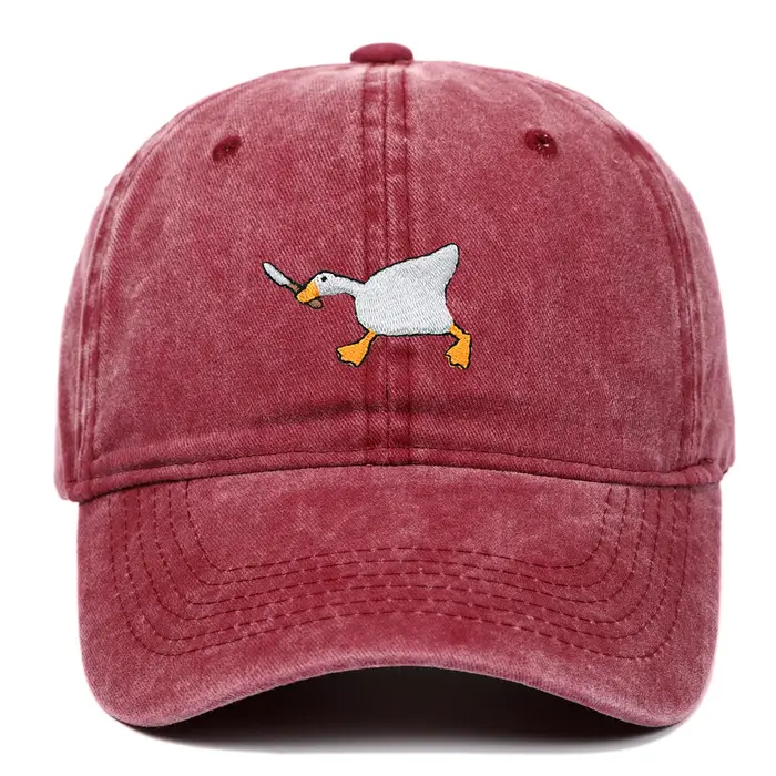 Casquette de baseball brodée avec motif d'oie pour hommes et femmes, casquette en bec de canard de s