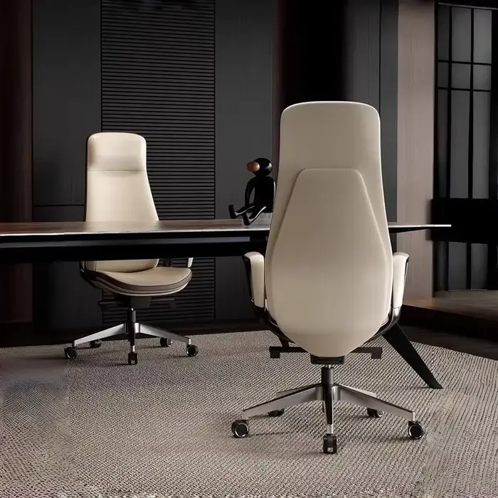 Chaise de bureau haut de gamme pivotante et inclinable avec roulettes pour bureau de direction et usage général confortable et élégant