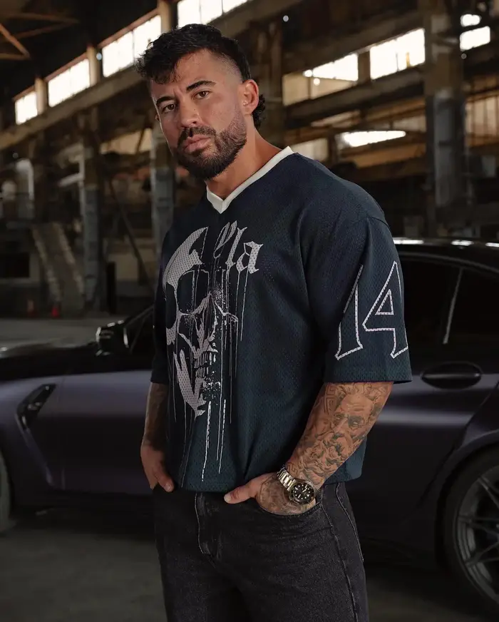 T-shirts hommes été nouveaux sport hommes T-shirts loisirs col en V mode vêtements amples et confort