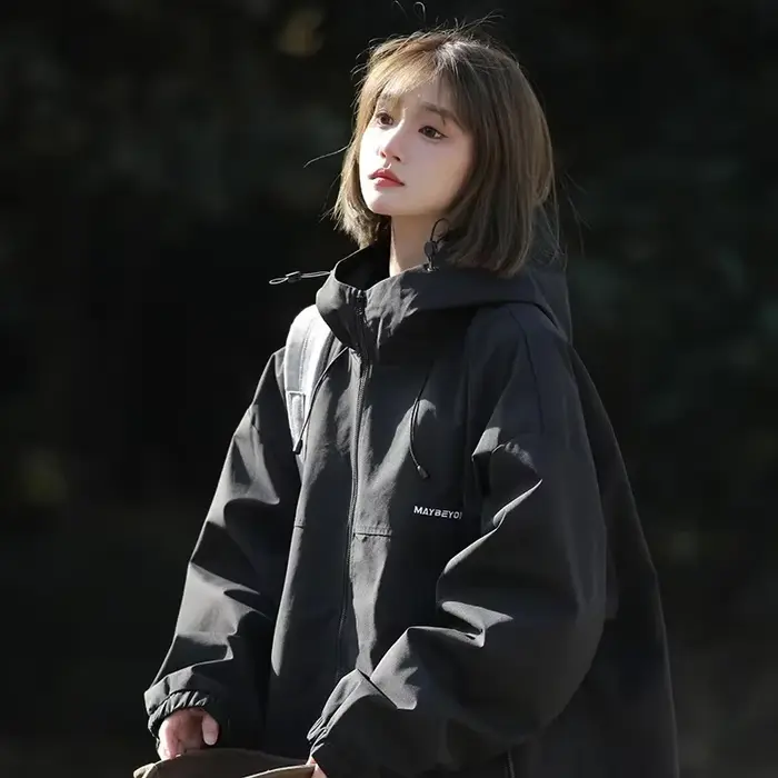 Automne femmes japonais Baseball coupe-vent vestes à manches longues unique manteau d'extérieur haut