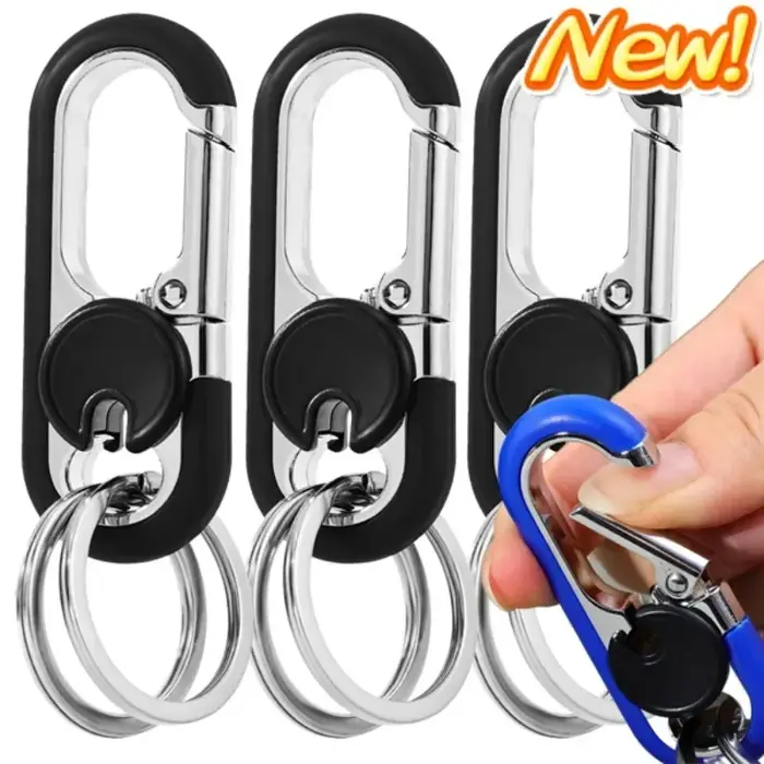 Porte-clés en métal à double anneau design voiture élégant pour hommes accessoire professionnel cadeau mode occasions spéciales