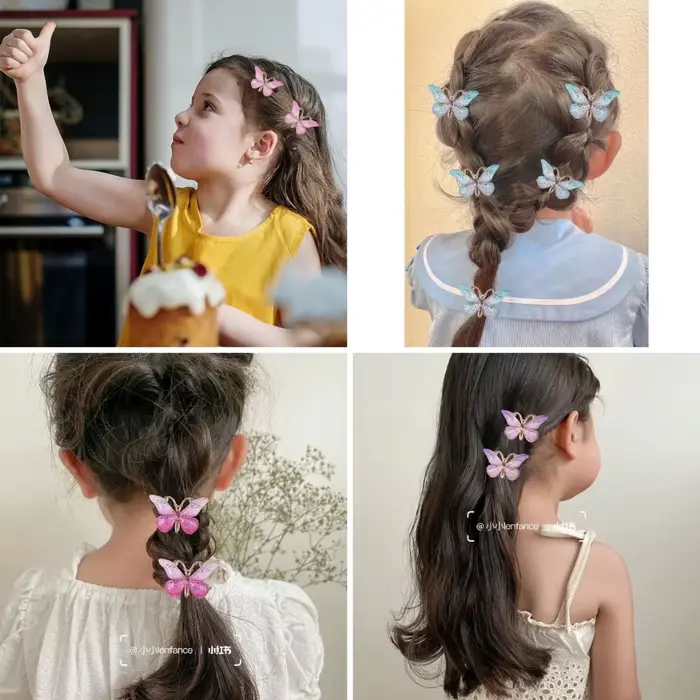 Épingles à cheveux pour bébé, 5 pièces, mignon, doux, stéréoscopique, dégradé de couleur, pinces à c