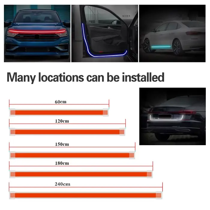 Bande lumineuse LED DRL étanche pour voiture, feu antibrouillard, démarrage du balayage, jour, Volvo