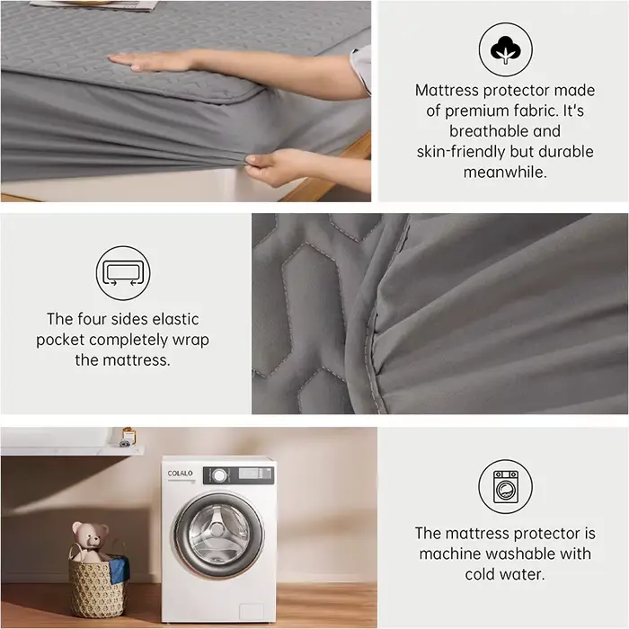Housse de matelas épaisse et imperméable, tapis matelassé en Latex, couvre-lit, drap-housse de prote
