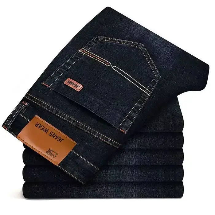 2025New hommes Stretch jean mâle classique élasticité affaires jean hommes mode confortable solide m