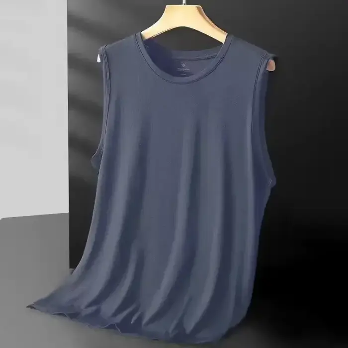 Débardeurs en maille de soie glacée pour hommes, transparents, pour la musculation et le fitness, st