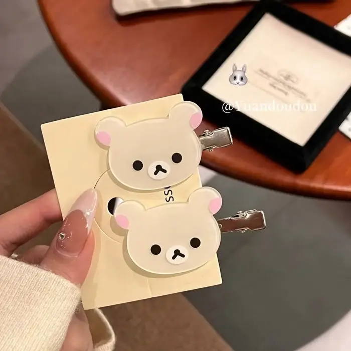 Dessin animé Rilakkuma épingle à cheveux filles Anime Relax ours bec de canard pince femmes mignon p