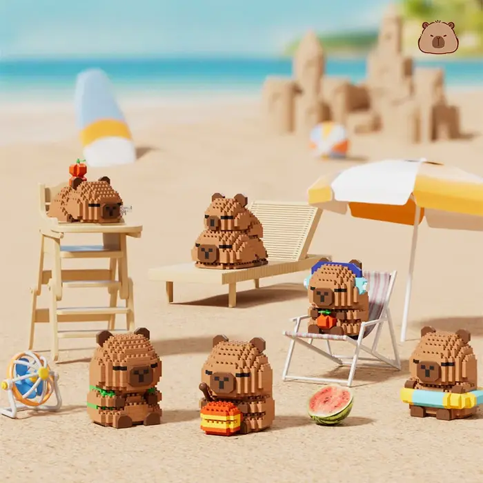 Poupée mignonne Kapi Capybara Bala, blocs de construction créatifs, ornements Capybara, jouets éduca