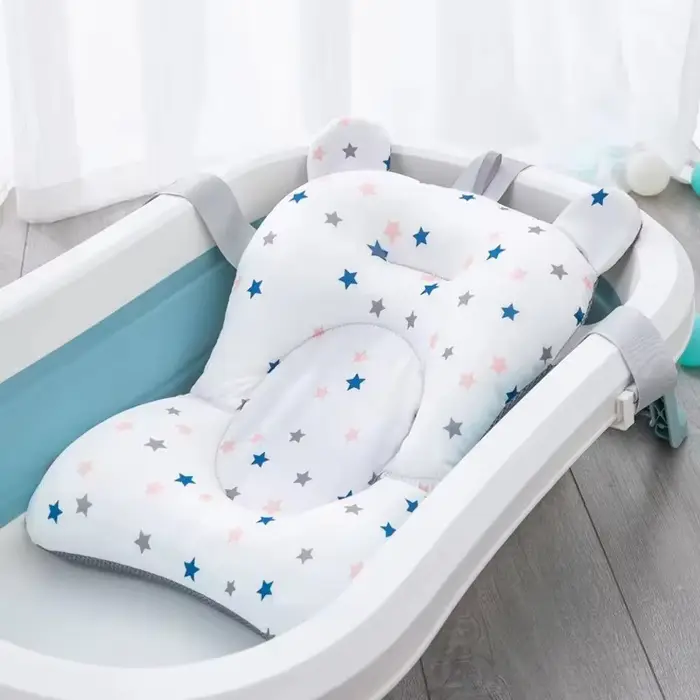 Tapis de soutien de siège de bain antidérapant doux et confortable pour nouveau-né coussin de corps pliable chaise de baignoire oreiller de bain moments de bain spéciaux