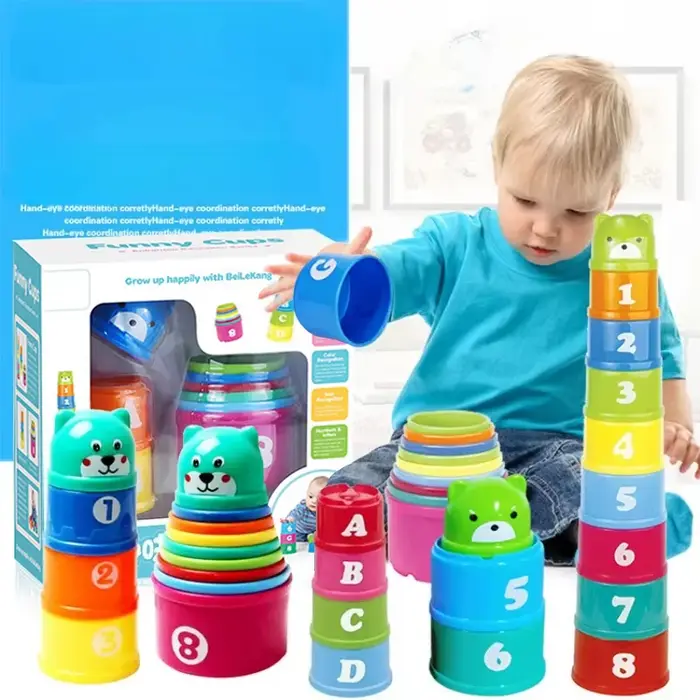 Enfant cerveau réponse bataille pli tasse main vitesse compétition pli tasse bébé pile jeu éducation