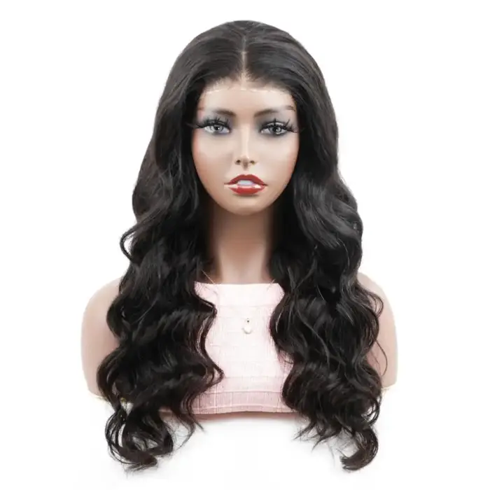 Perruque Lace Front Wig Body Wave Brésilienne Naturelle, Cheveux Humains, Pre-Plucked, 4x4, 13x4, 13