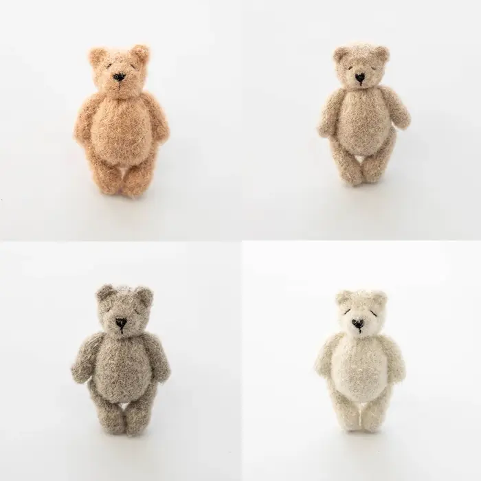 Bonbons ours en peluche tricotés à la main, jouet de photographie Mohair, mignon Crochet, Image anim