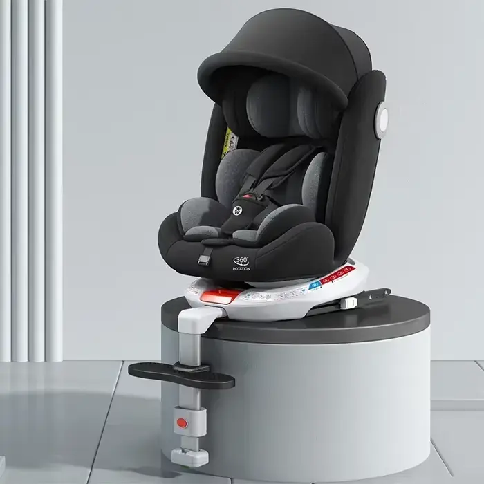 Siège auto de sécurité enfant avec support 360 degré interface en acier ISOFIX pour enfants de 0 à 12 ans sécurité confort rotation facile