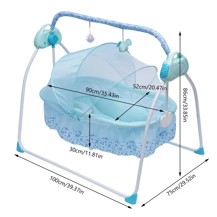 SHZICMY Berceau Électrique pour Bébé, Balancelle Électrique, Lit de Bébé, Berceau Automatique Sûr av