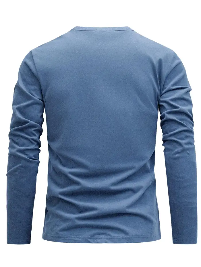 T-shirt à manches longues pour homme, 100% coton pur, ample et confortable, décontracté, à motif mon