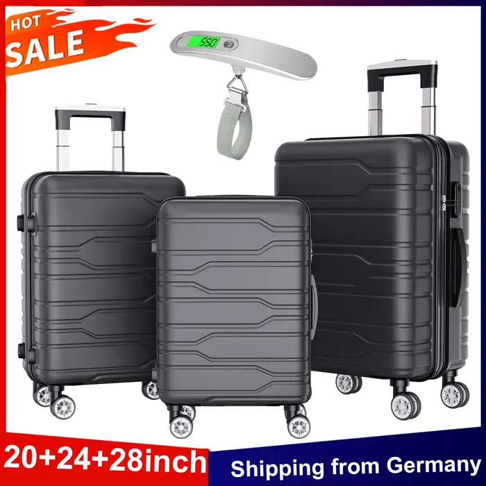 Anajqaqia Ensemble de valises 3 en 1 20 + 24 + 28 pouces, avec serrure TSA et 360 °   Roues et balan