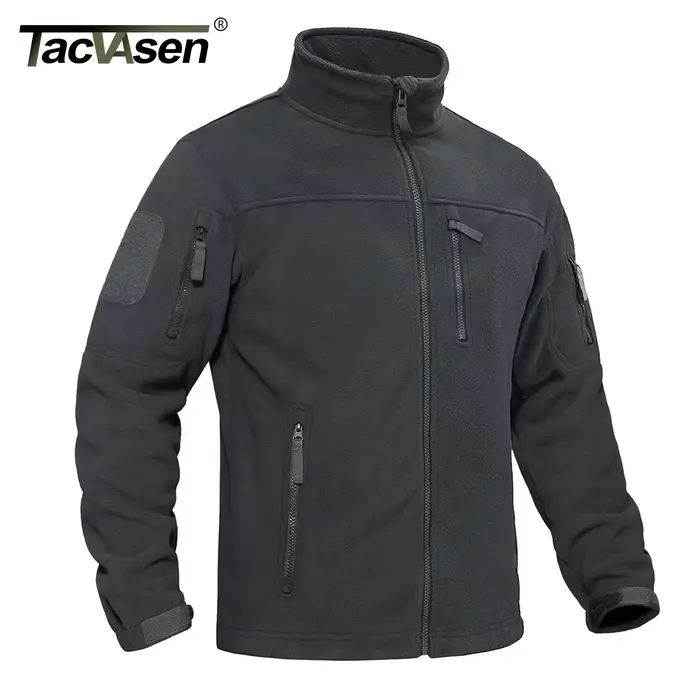 TACVASEN Veste polaire pour homme douce et chaude coupe-vent manteau zippé complet poches zippées mu