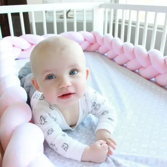 Pare-chocs tressé à nœud 1M/2M/3M/4M, protection de lit pour bébé, oreiller en peluche, coussin de b