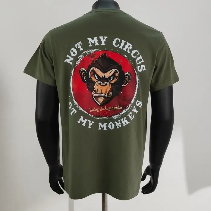 Pas mon cirque pas mes singes pas mon problème imprimé T-Shirt été respirant Camisetas nostalgie swe
