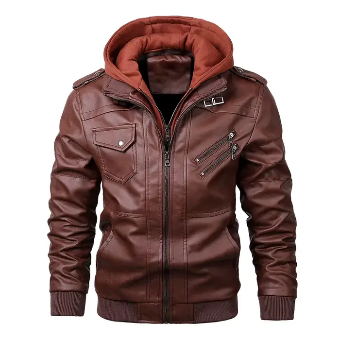 KB nouveaux hommes vestes en cuir automne décontracté moto veste en polyuréthane Biker manteaux en c
