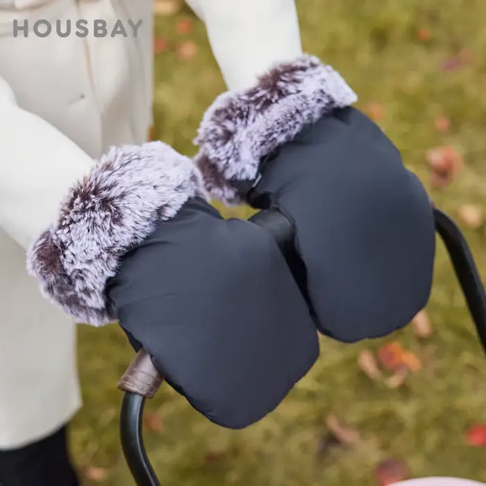 Gants de Poussette pour Bébé, 1 Paire, Mitaines Antigel, Fourrure Intérieure, Chaud, pour l'Hiver, p