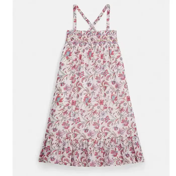 Pré-vente (expédition en mars) 2026 LM Robes d'été pour bébés filles, imprimé floral, en coton, vête