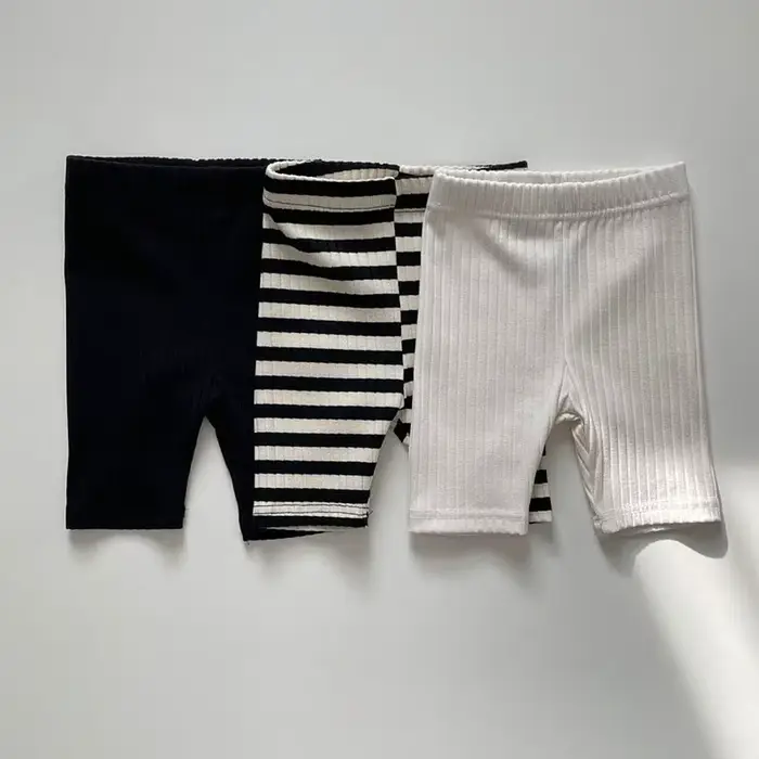 Pantalon en coton à rayures élastiques pour fille de 0 à 6 ans, vêtement pour enfant, couleur unie, 