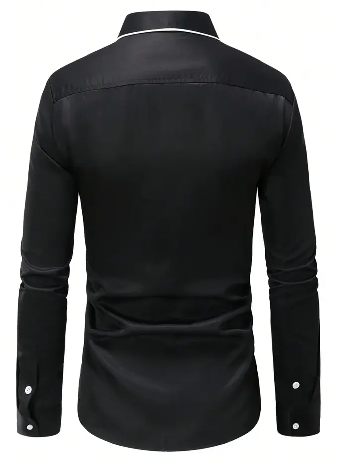 Chemise à manches longues et revers pour hommes, Simple et décontractée, chemise de danse de rue, ta