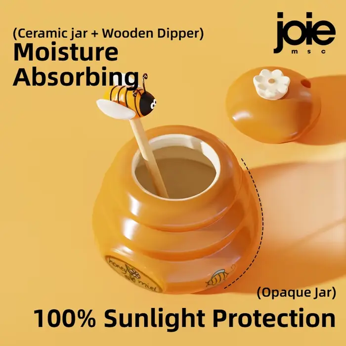 Joie pot de stockage de miel en céramique 150ml et pot de miel Dipper avec couvercle barre d'agitati