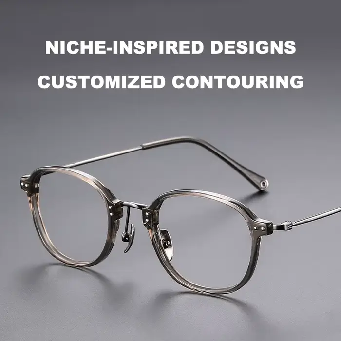 Lunettes rétro à monture ovale ultralégère, montures en acétate de titane pur, lunettes de styliste 