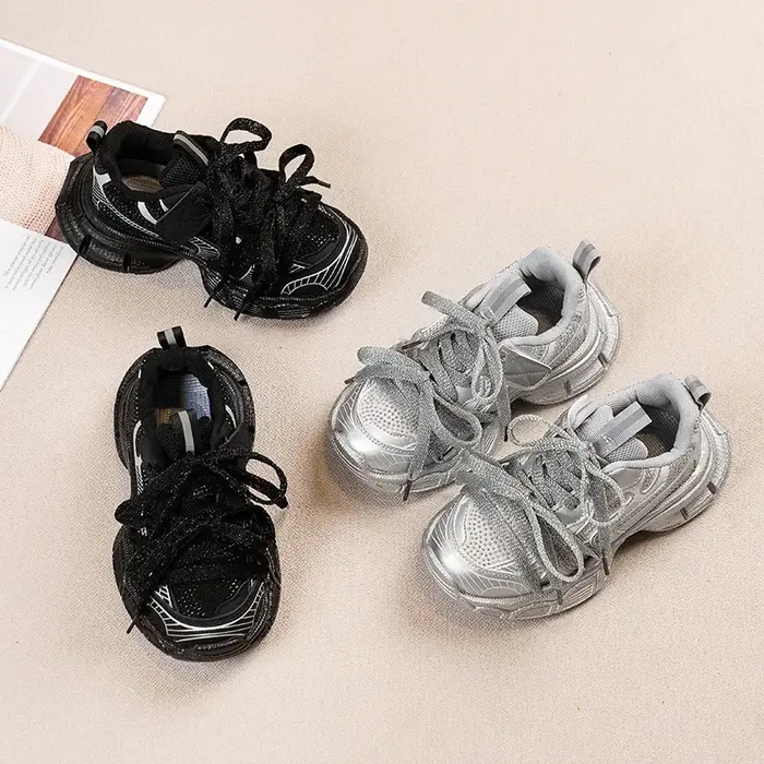 Baskets coordonnantes de style coréen pour enfants, chaussures de sport douces, confortables, décont