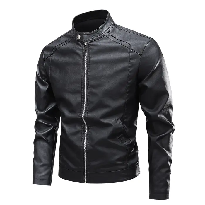 Veste en cuir de qualité supérieure à col pour hommes, Style classique de la vieille école, usage qu
