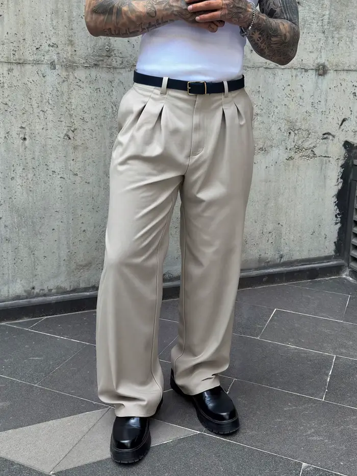 Pantalons de costume pour homme, style décontracté et formel, effet drapé élégant, tenue de travail 