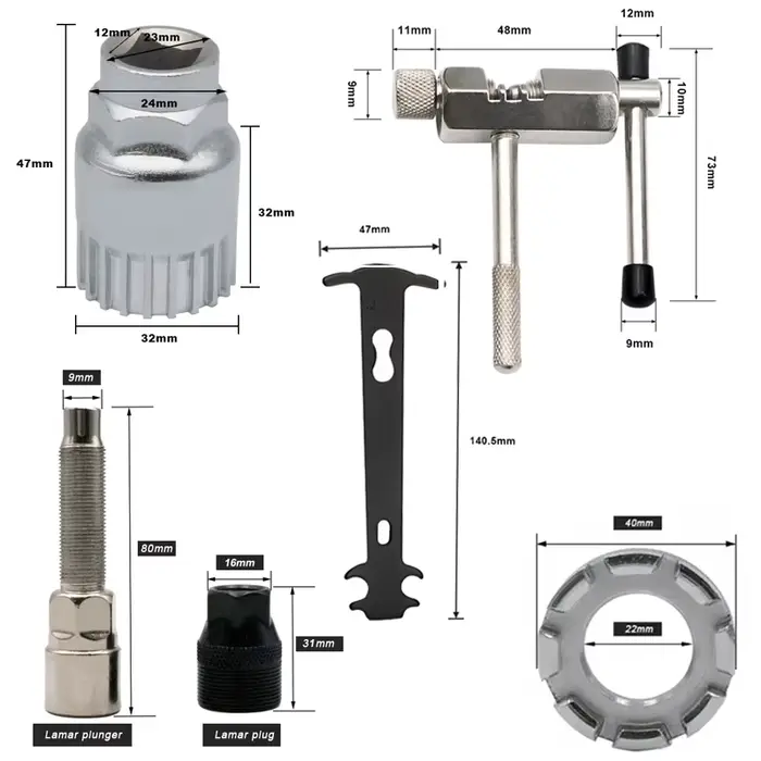 Ensembles d'outils de réparation de vélo, disjoncteur de chaîne, extracteur de manivelle, règle de m