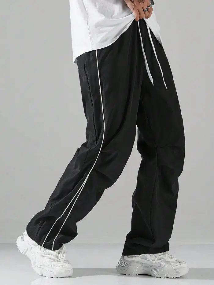 Pantalon de Surintendant Décontracté Respirant pour Homme, Couleur Unie, Droit, à la Mode, Streetwea