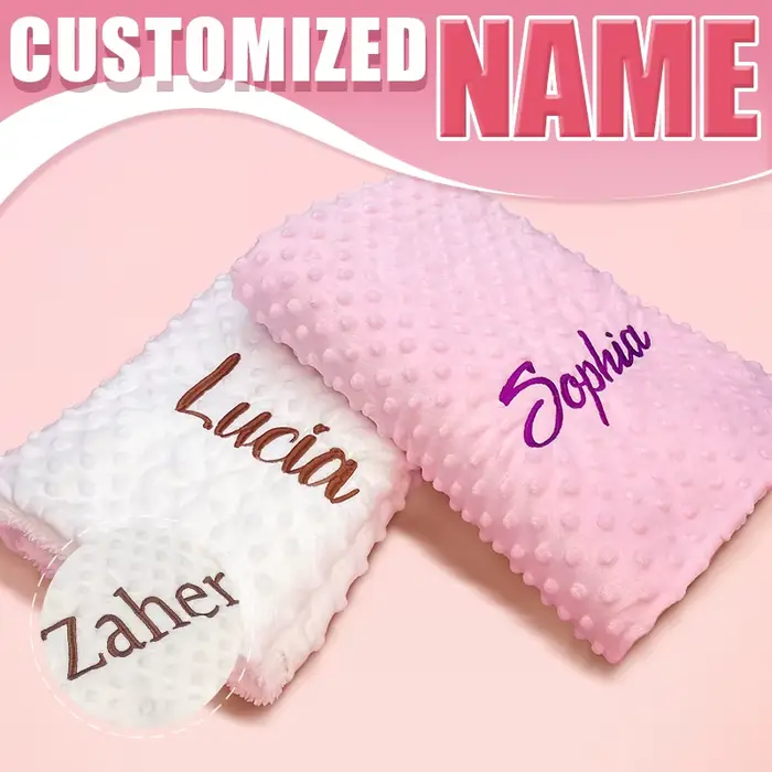 Couverture bébé personnalisée en peluche douce hypoallergénique pour nom de l'enfant - Accessoire de sécurité et de confort pour poussettes et moments de détente