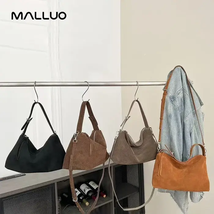 Sacs à bandoulière en cuir de vache en daim pour femmes, grand fourre-tout Boston en daim souple et 
