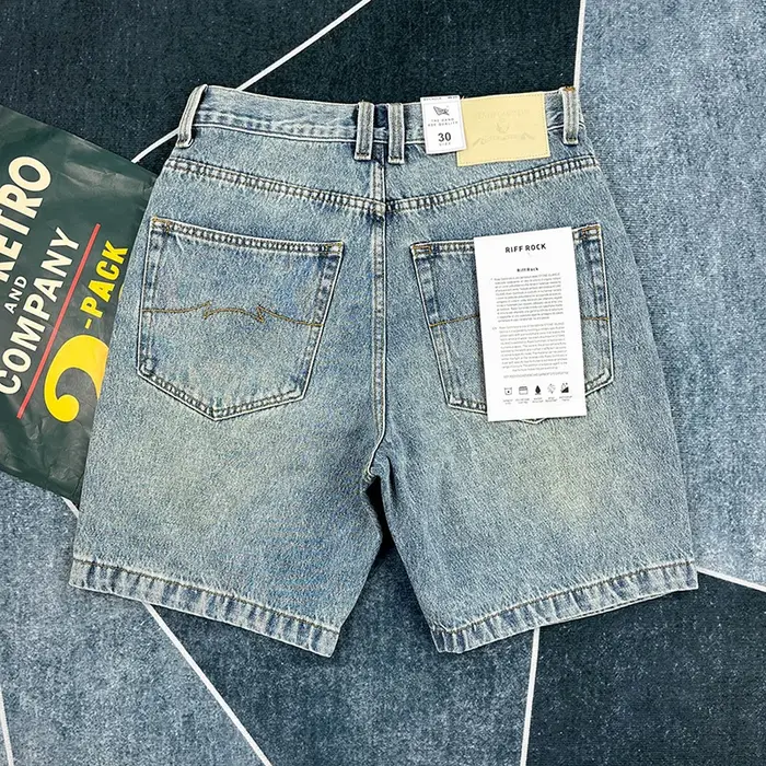 Short en jean rétro américain lourd pour hommes, nouveau pantalon capre droit et décontracté, été 20