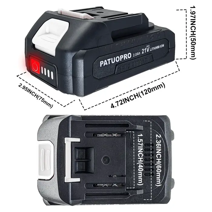 PATUOPRO 18-21V 2.0 4.0 6.0 8.0Ah batterie au Lithium Rechargeable pour Makita 18V clé de forage éle