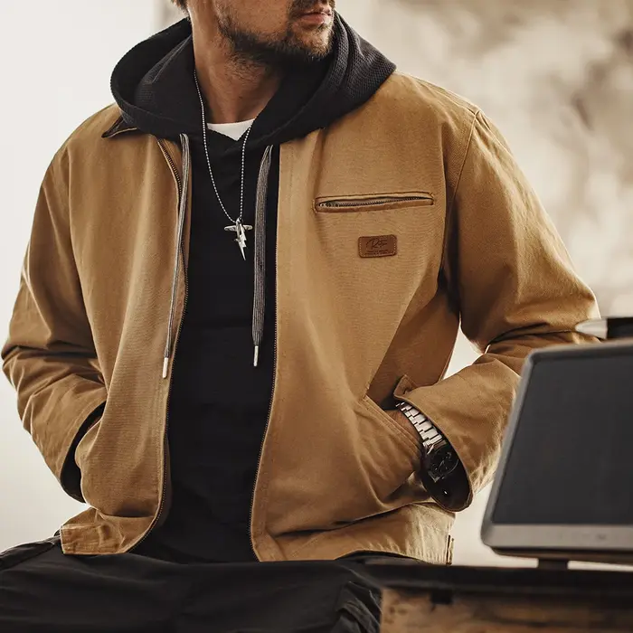 Maden rétro interstellaire même Style J001 veste toile Detroit chasse veste lourde poche travail ves
