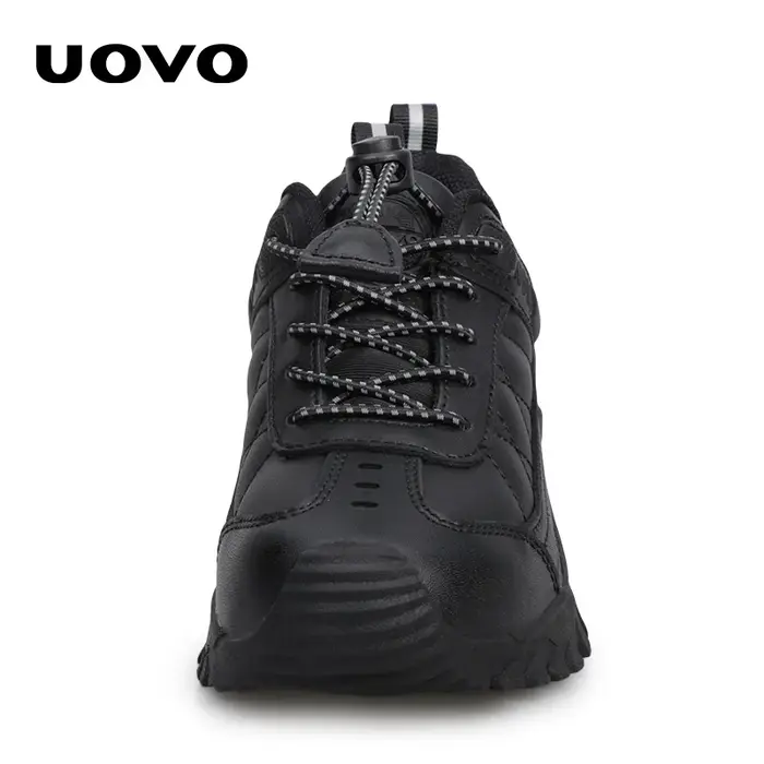 UOVO – chaussures d'école en cuir pour garçons, baskets noires pour enfants, chaussures uniformes fa