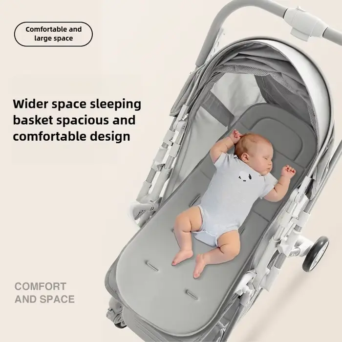 Poussette nouvellement améliorée avec chariot poussoir bidirectionnel à vue élevée qui peut s'asseoi