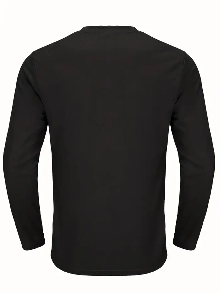 Chemise à col rond à manches longues pour homme, haut de fitness à séchage rapide, chemise de sport 