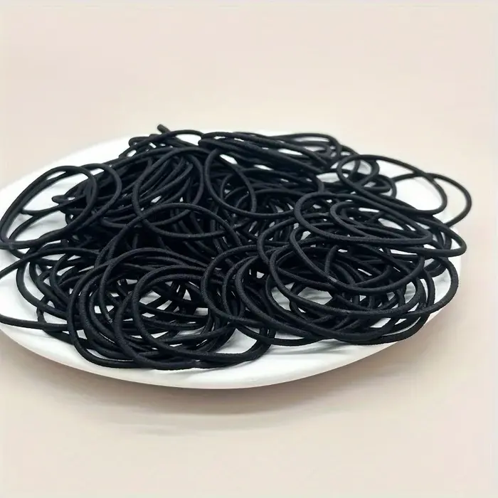 Attaches de cheveux élastiques noires pour femmes et filles, cordes de cheveux, porte-queue de cheva