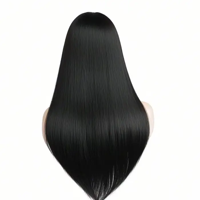 Perruque longue et droite élégante pour femme – Cheveux synthétiques résistants à la chaleur pour co