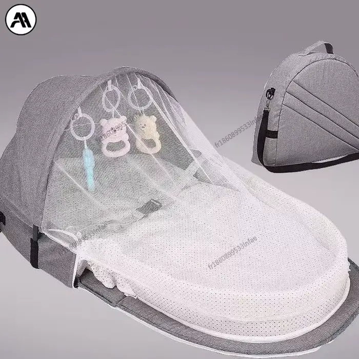 Lit de voyage multifonctionnel portable, lit anti-moustiques, lit pliant pour bébé, lit amovible, sa