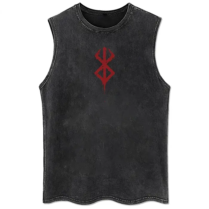 Anime Printed Washed GlaRetro Sports Fitness, Short-Sleeved Casual, Anime Transported At, Grande tai