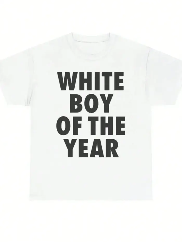 Blanc garçon de l'année t-shirts coton imprimé à manches courtes T-shirt rétro décontracté Streetwea