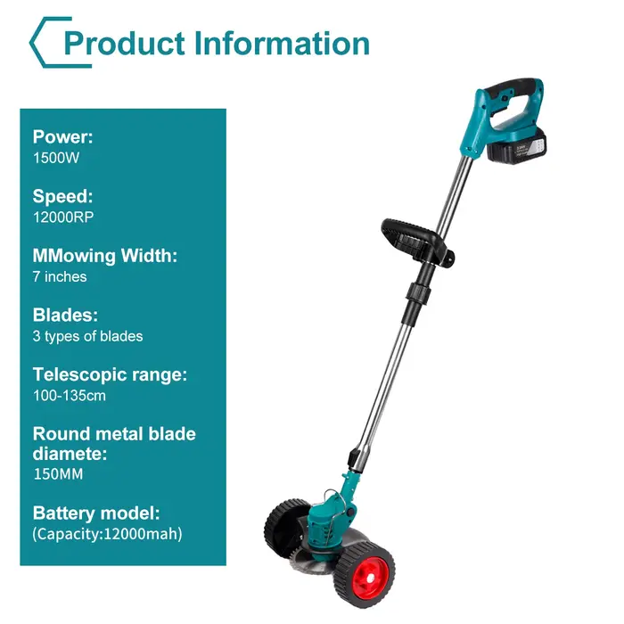 1500W tondeuse à gazon électrique sans fil coupe gazon tondeuses de jardin coupe-herbe outils électr